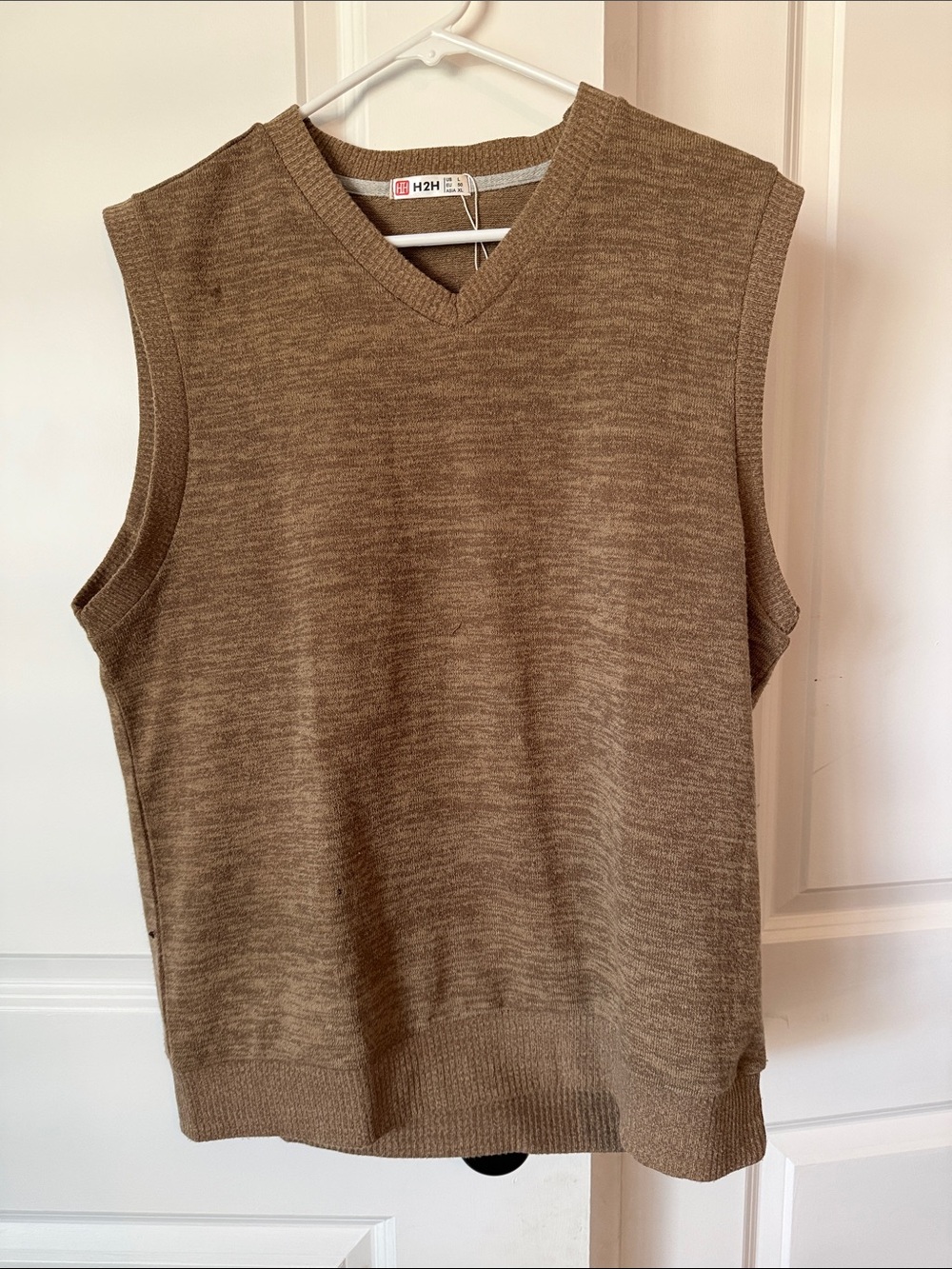 Men's V-Neck Sweater Vest in Brown by H2H
